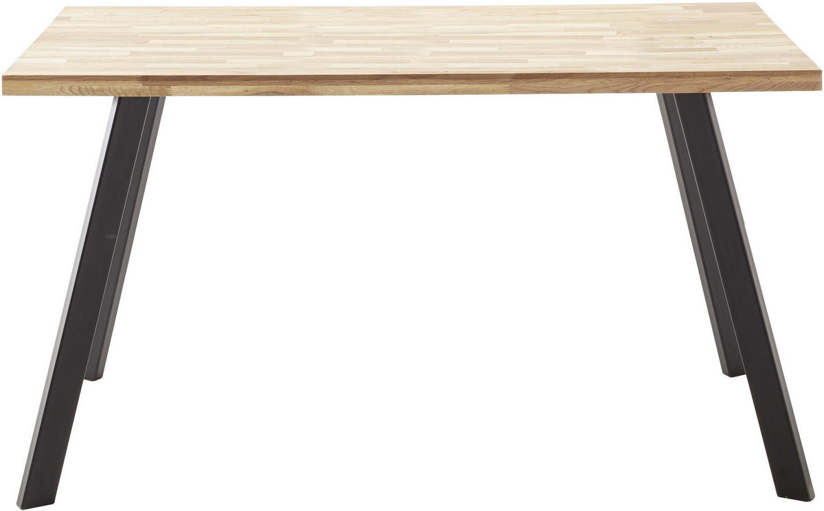 ESSTISCH in Holz 180/90/75 cm  - Wildeiche/Schwarz, Natur, Holz/Metall (180/90/75cm) - Carryhome
