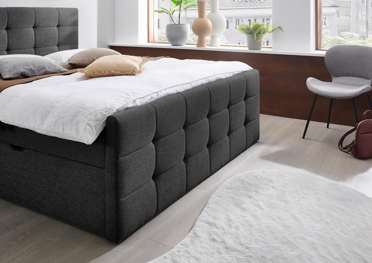 BOXBETT 180/200 cm  in Schwarz  - Schwarz, Basics, Textil (180/200cm) - Boxxx