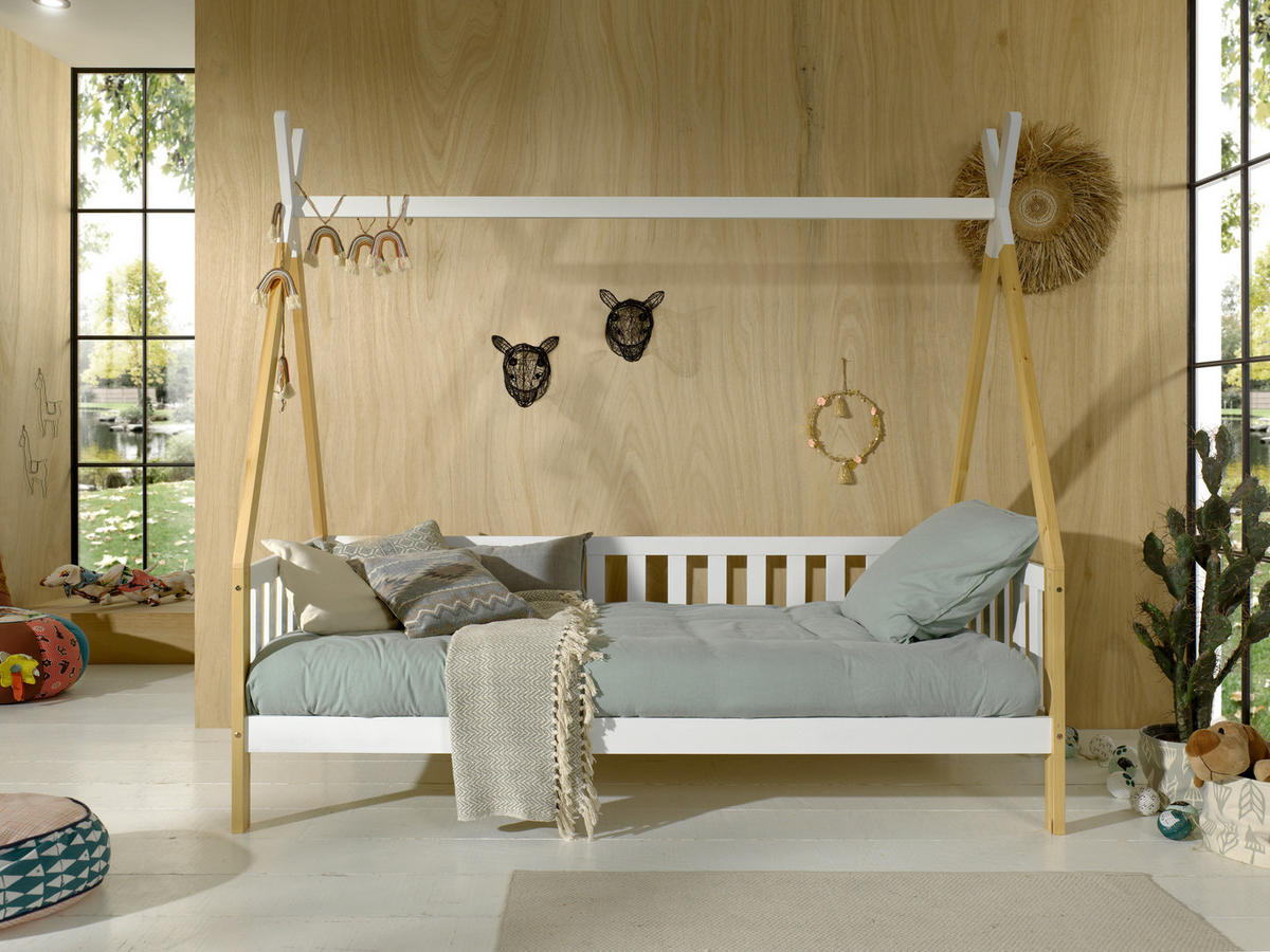 HAUSBETT Rollrost 90/200 cm  in Weiß, Kieferfarben  - Weiß/Kieferfarben, MODERN, Holz (90/200cm) - MID.YOU