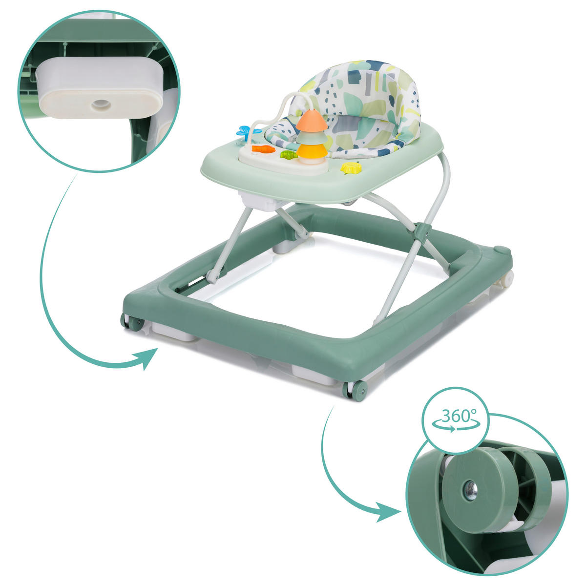 LAUFLERNWAGEN - Mintgrün, Basics, Kunststoff/Textil (59/68/57cm) - My Baby Lou