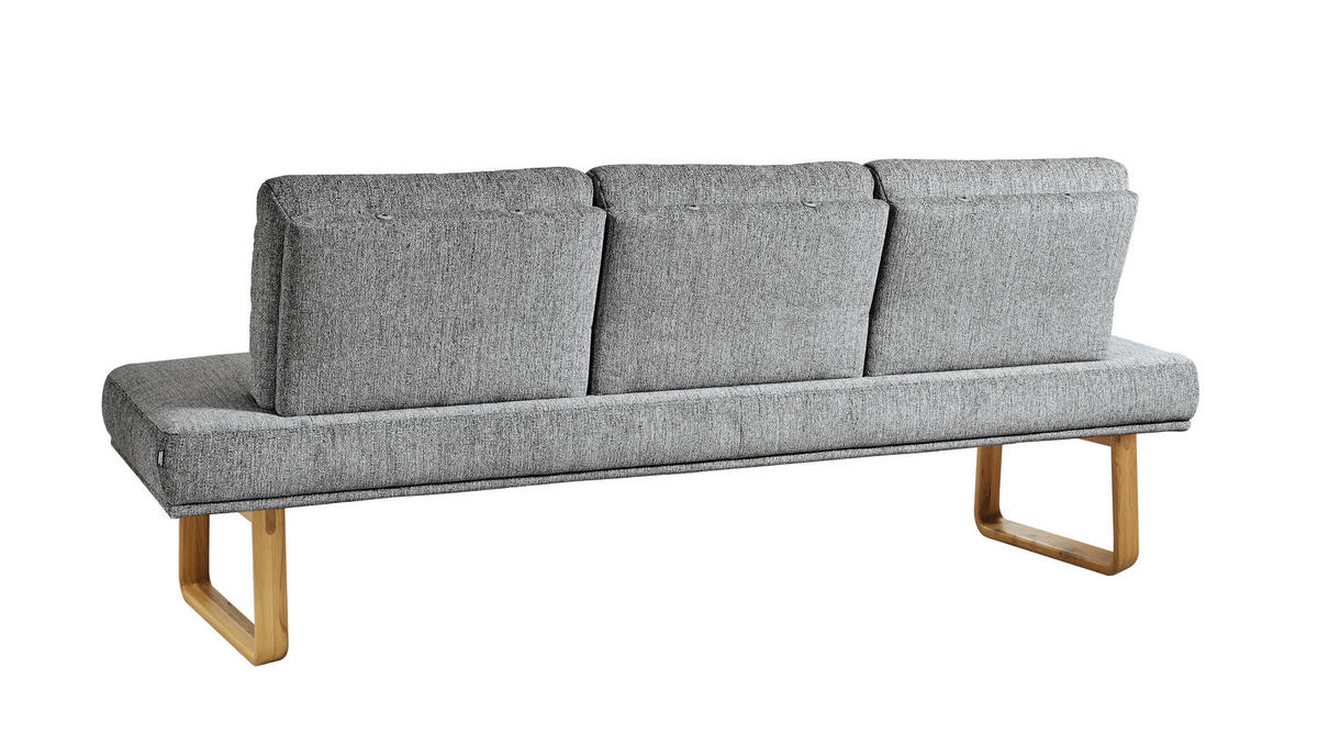 SITZBANK 224/92/78 cm  in Hellgrau  - Eichefarben/Hellgrau, Design, Holz/Textil (224/92/78cm) - Dieter Knoll