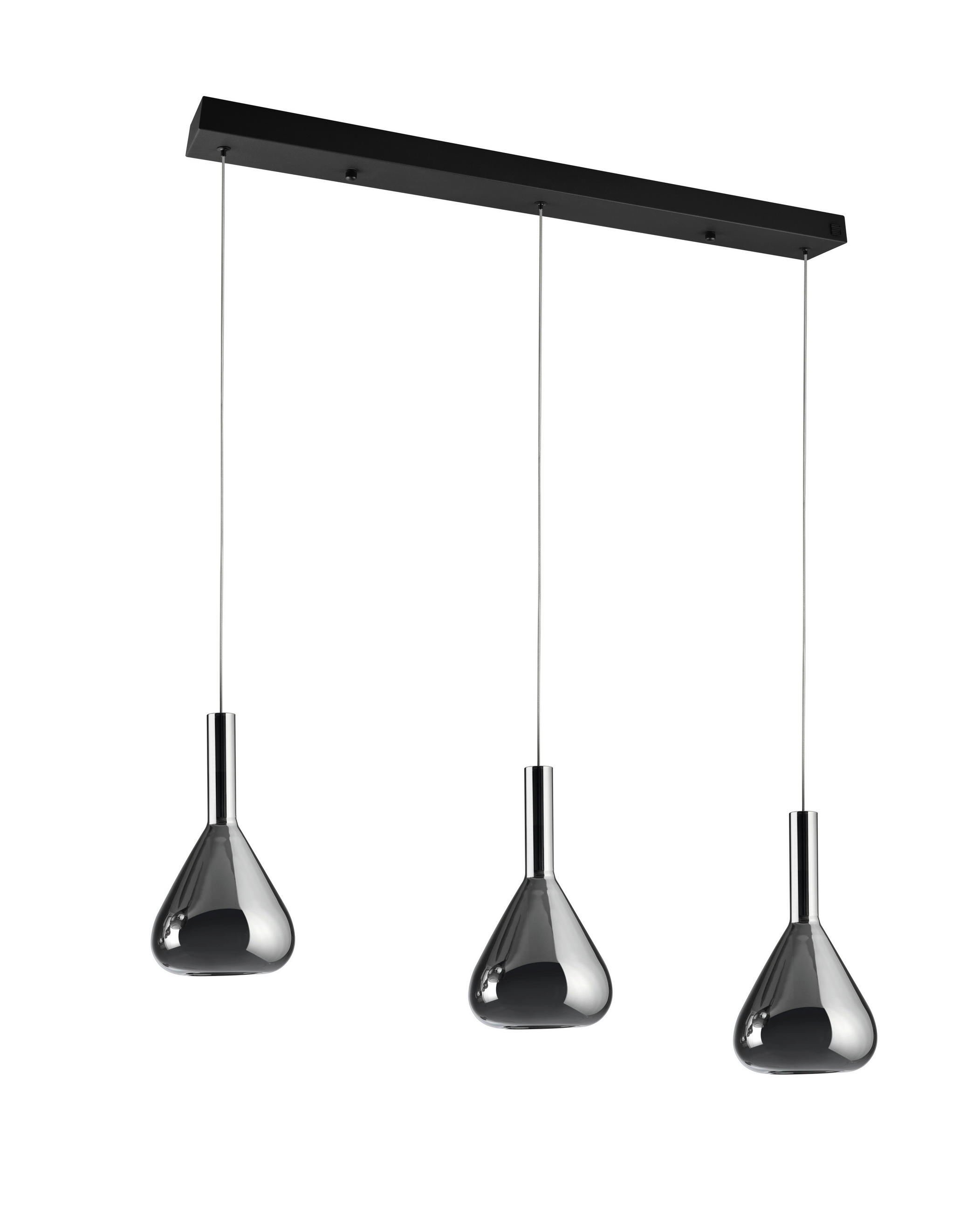 LED-HÄNGELEUCHTE Cipera 100/20/200 cm   - Chromfarben, Design, Glas/Metall (100/20/200cm) - Cinque