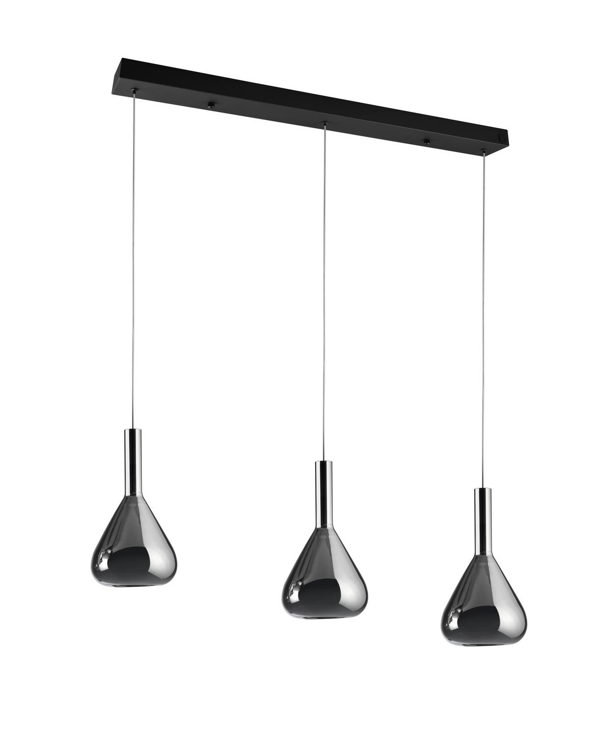 LED-HÄNGELEUCHTE Cipera 100/20/200 cm   - Chromfarben, Design, Glas/Metall (100/20/200cm) - Cinque