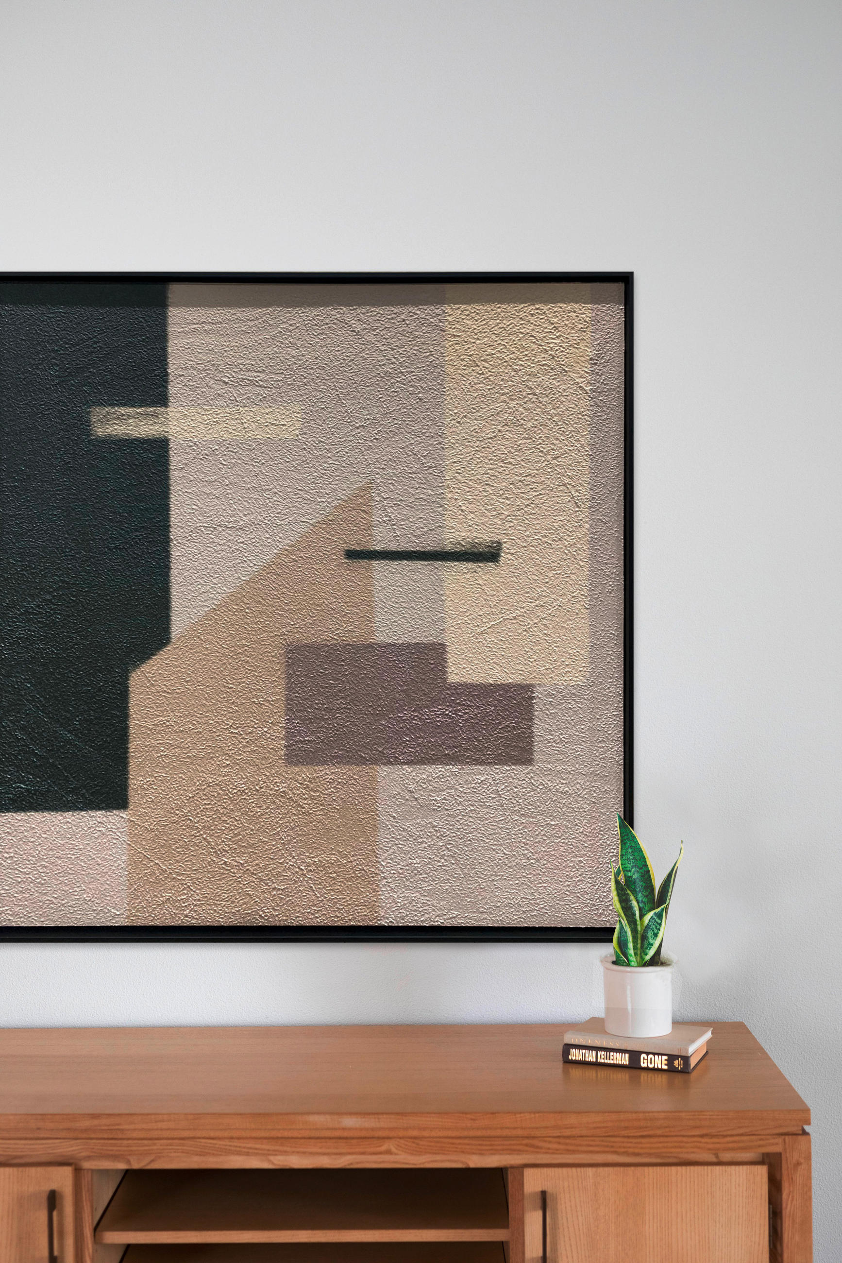 BILD Abstraktes, Strukturen  - Schwarz, Basics, Holz/Stein (100/100/10cm)