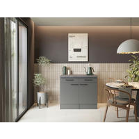 BÄNKSKÅP 100/90/60 cm  i grå  - svart/grå, Trend, metall/trämaterial (100/90/60cm) - Respekta