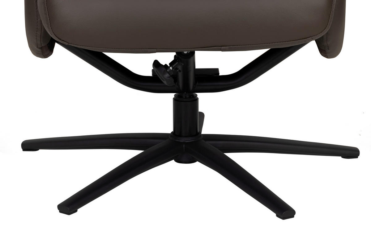 RELAXSESSELSET Lederlook Echtleder    - Schwarz/Braun, Design, Leder/Textil (76/107/79cm) - Livetastic
