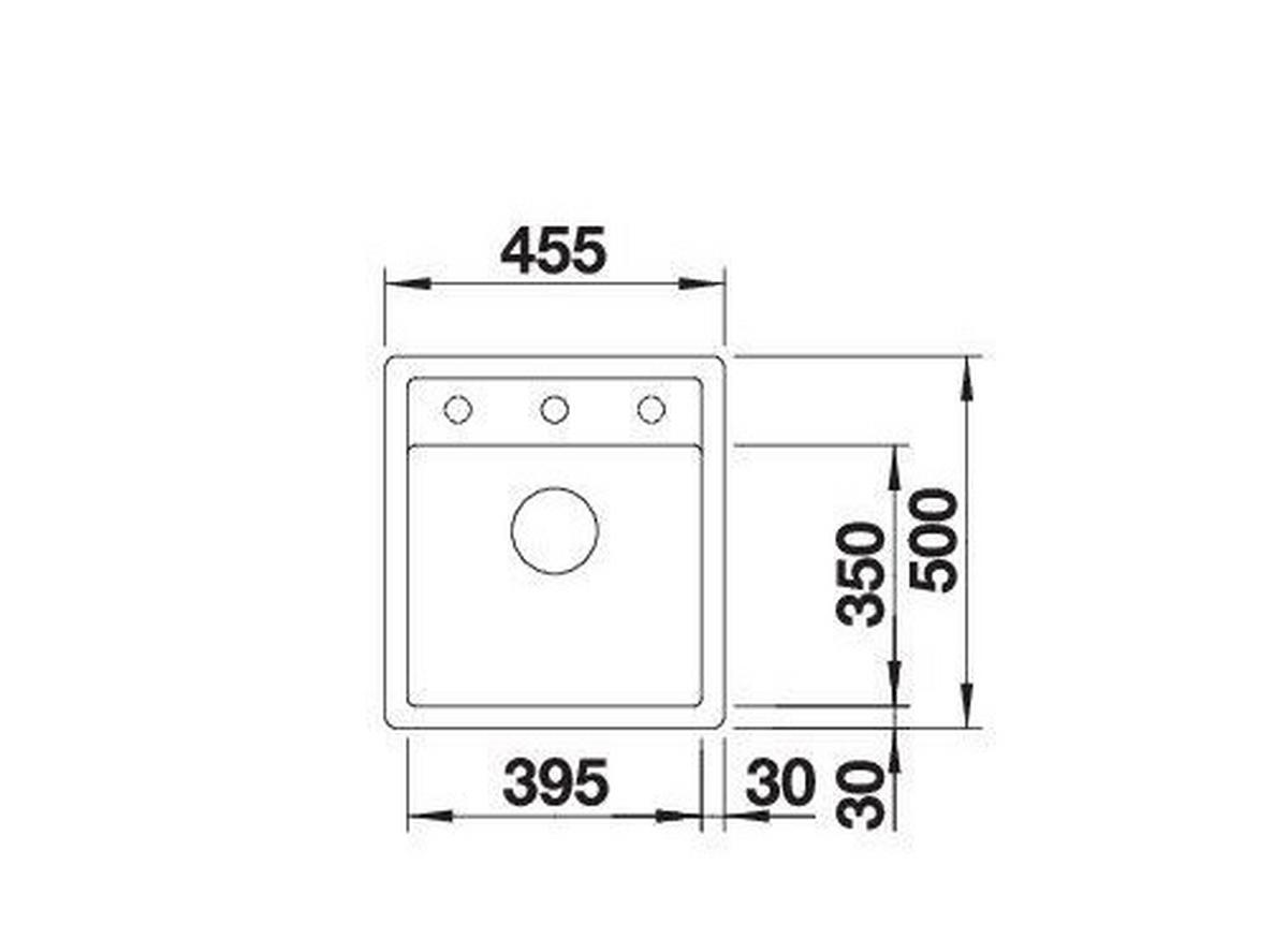 SPÜLE 517166  - Anthrazit, Basics, Stein (45,5/22,7/50cm) - Blanco