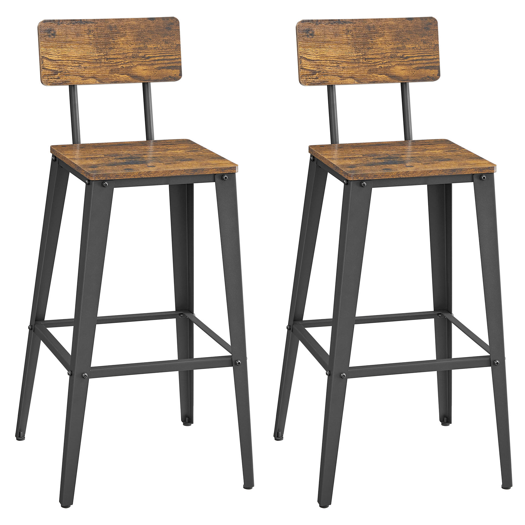 Mid.you Barhocker-Set Dunkelbraun 45.4x102.2x45.4 cm