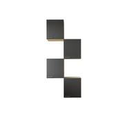 KÜCHENOBERSCHRANK Merle 100/224,4/34,6 cm Schwarz, Eichefarben  - Eichefarben/Silberfarben, Basics, Holzwerkstoff/Metall (100/224,4/34,6cm) - Respekta