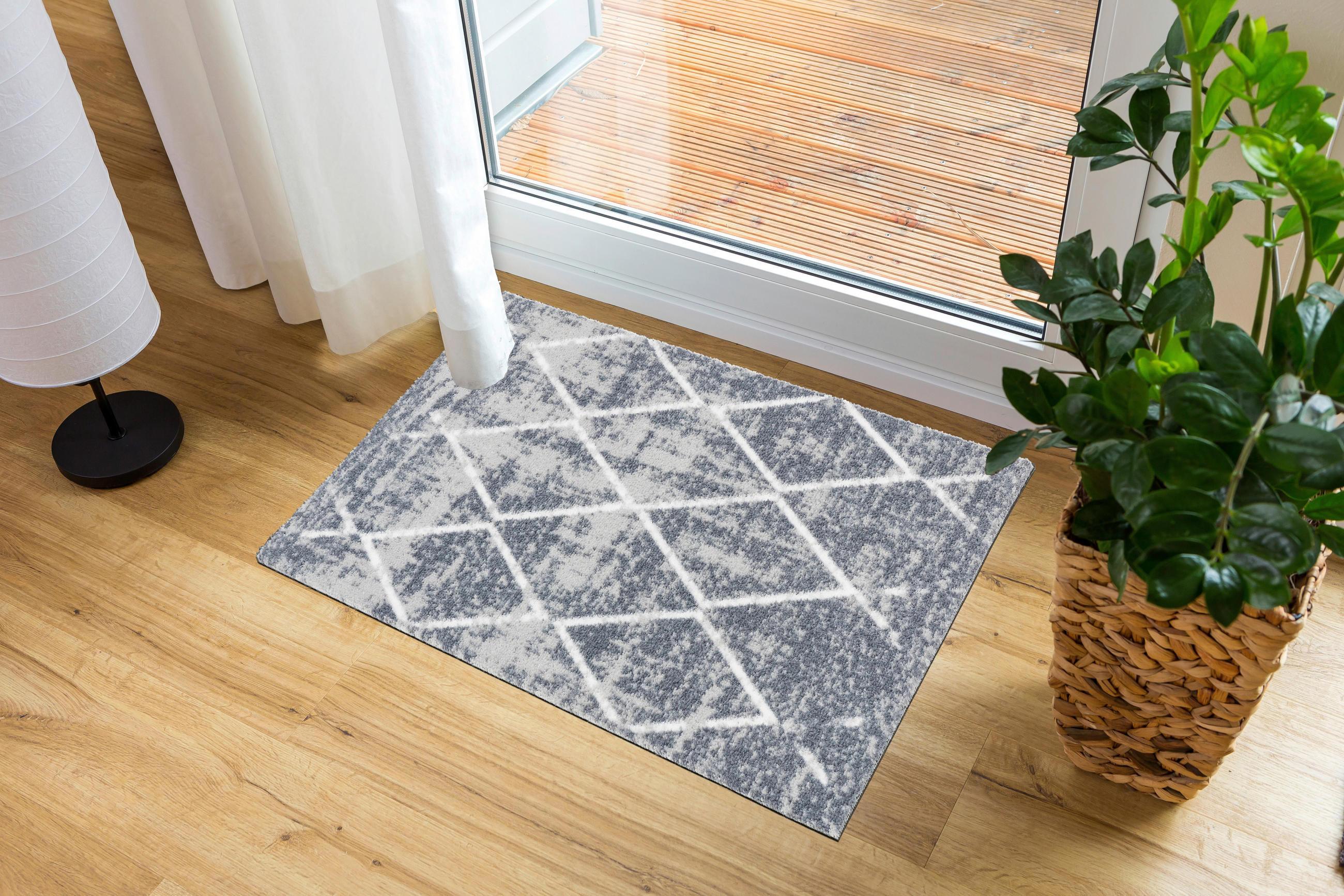 FUßMATTE  50/70 cm  Weiß, Hellgrau  - Hellgrau/Weiß, Design, Textil (50/70cm) - Esposa
