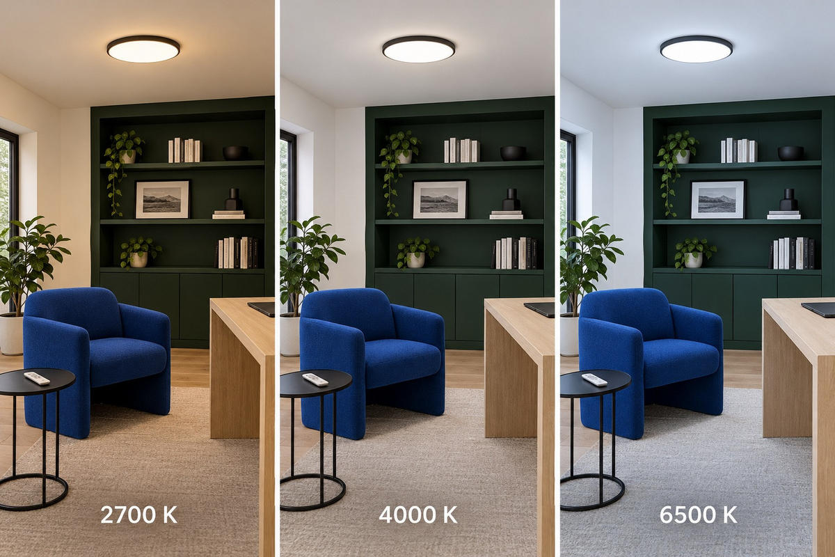STROPNA LED-SVETILKA   18 W  2700-6500 K 220-240 V  - črna/bela, Basics, umetna masa (29,3/2,9/29,3cm)