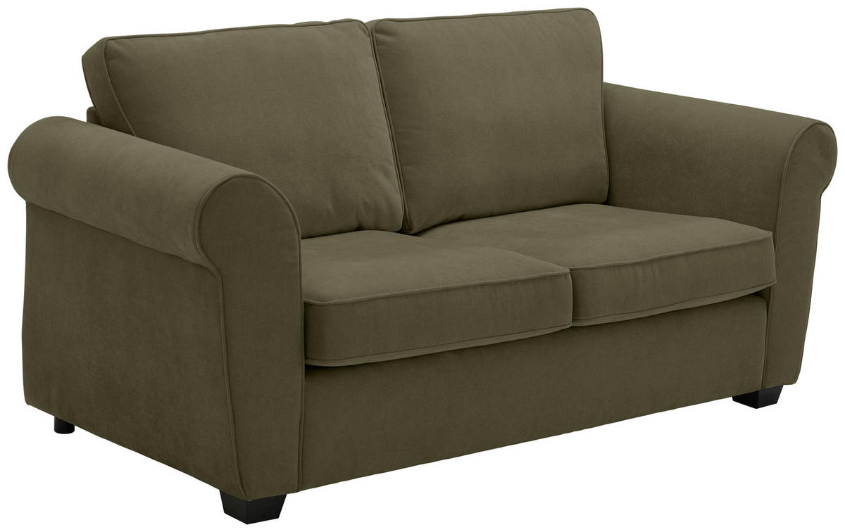 2,5-SITZER Chenille Dunkelgrün  - Dunkelgrün/Schwarz, KONVENTIONELL, Kunststoff/Textil (196/88/86cm) - Carryhome