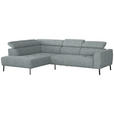 ECKSOFA in Webstoff Grau  205/280 cm  - Schwarz/Grau, Design, Textil/Metall (205/280cm) - Xora