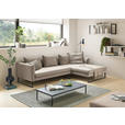 ECKSOFA  in Cord Taupe  284/178 cm  - Taupe/Schwarz, KONVENTIONELL, Textil/Metall (284/178cm) - Hom`in
