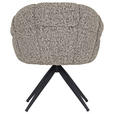 ARMLEHNSTUHL  Sitzfläche 360° drehbar Chenille  - Graubraun/Schwarz, Design, Textil/Metall (70/84/64cm) - Novel