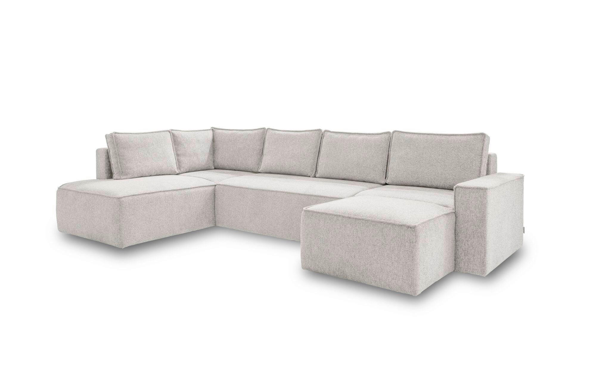 SJEDEĆA GARNITURA tekstil  bež   - bijela/siva, Design, tekstil/plastika (194/322/156cm) - MID.YOU