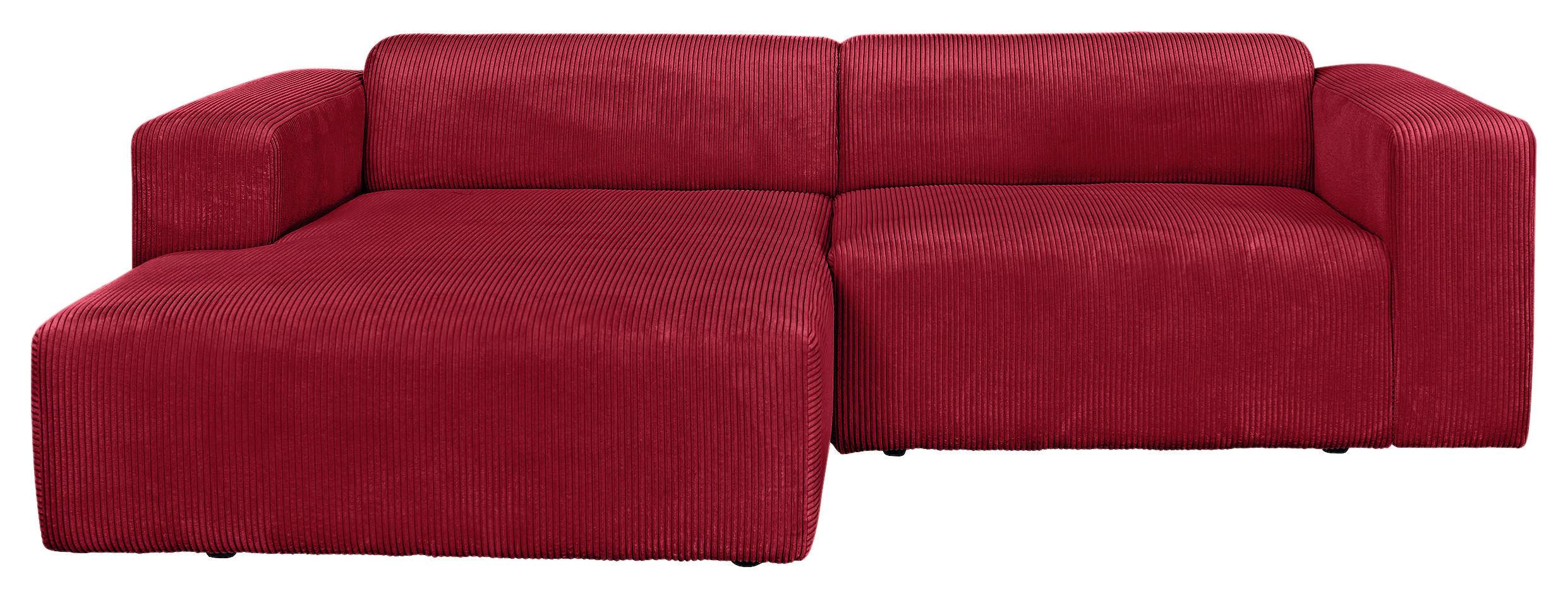 ECKSOFA BASMA Rot Cord  - Rot/Schwarz, Design, Kunststoff/Textil (175/298cm) - P & B