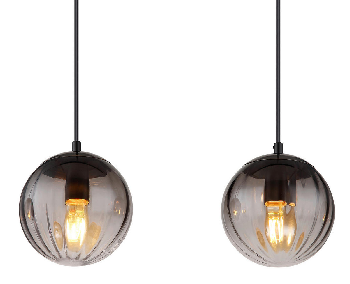 HÄNGELEUCHTE 104,5/17/120 cm   - Klar/Schwarz, Design, Glas/Kunststoff (104,5/17/120cm) - Globo