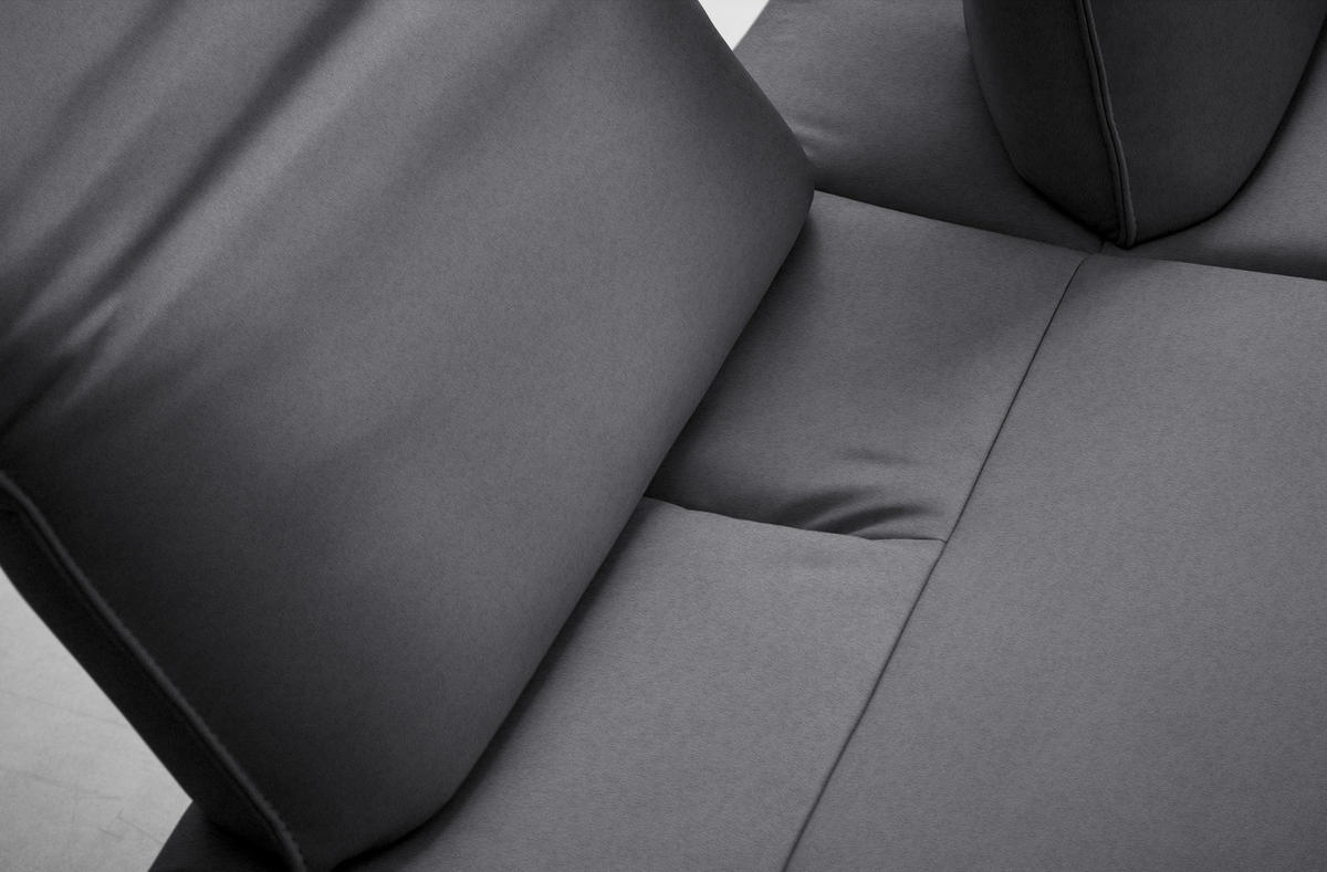 ECKSOFA  in Echtleder Dunkelgrau  230/290 cm  - Dunkelgrau/Anthrazit, Design, Leder/Metall (230/290cm) - Johann Jakob