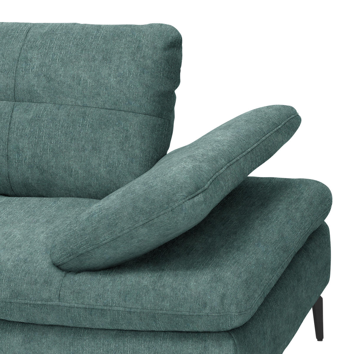 ECKSOFA in Velours Opal  - Opal/Schwarz, Design, Textil/Metall (179/301cm) - Chilliano