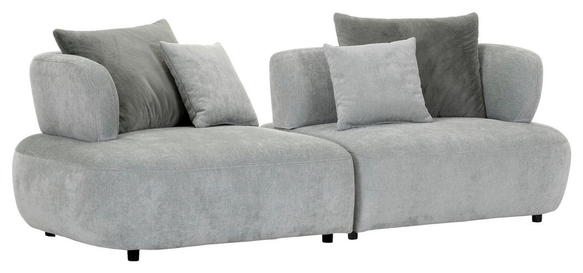 BIGSOFA Flachgewebe Mintgrün  - Salbeigrün/Schwarz, MODERN, Kunststoff/Textil (240/80/120cm) - Ambia Home