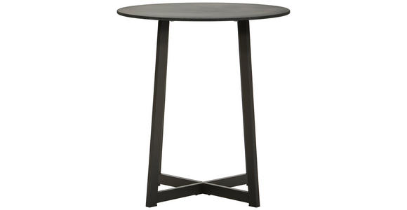 BEISTELLTISCH 43/43/47 cm Grau, Schwarz rund  - Schwarz/Grau, Trend, Glas/Metall (43/43/47cm) - Xora