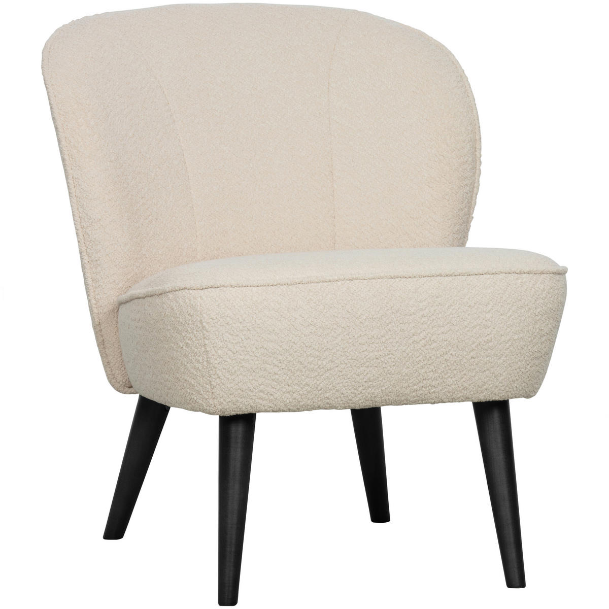 SESSEL in Bouclé Creme  - Creme/Schwarz, Design, Holz/Textil (59/71/70cm) - Livetastic