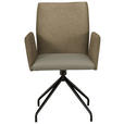 ARMLEHNSTUHL  , Typenauswahl, Sitzfläche 360° drehbar  , Webstoff, Mikrofaser  ,  - Graubraun/Schwarz, Design, Textil/Metall (60/91/60cm) - Moderano