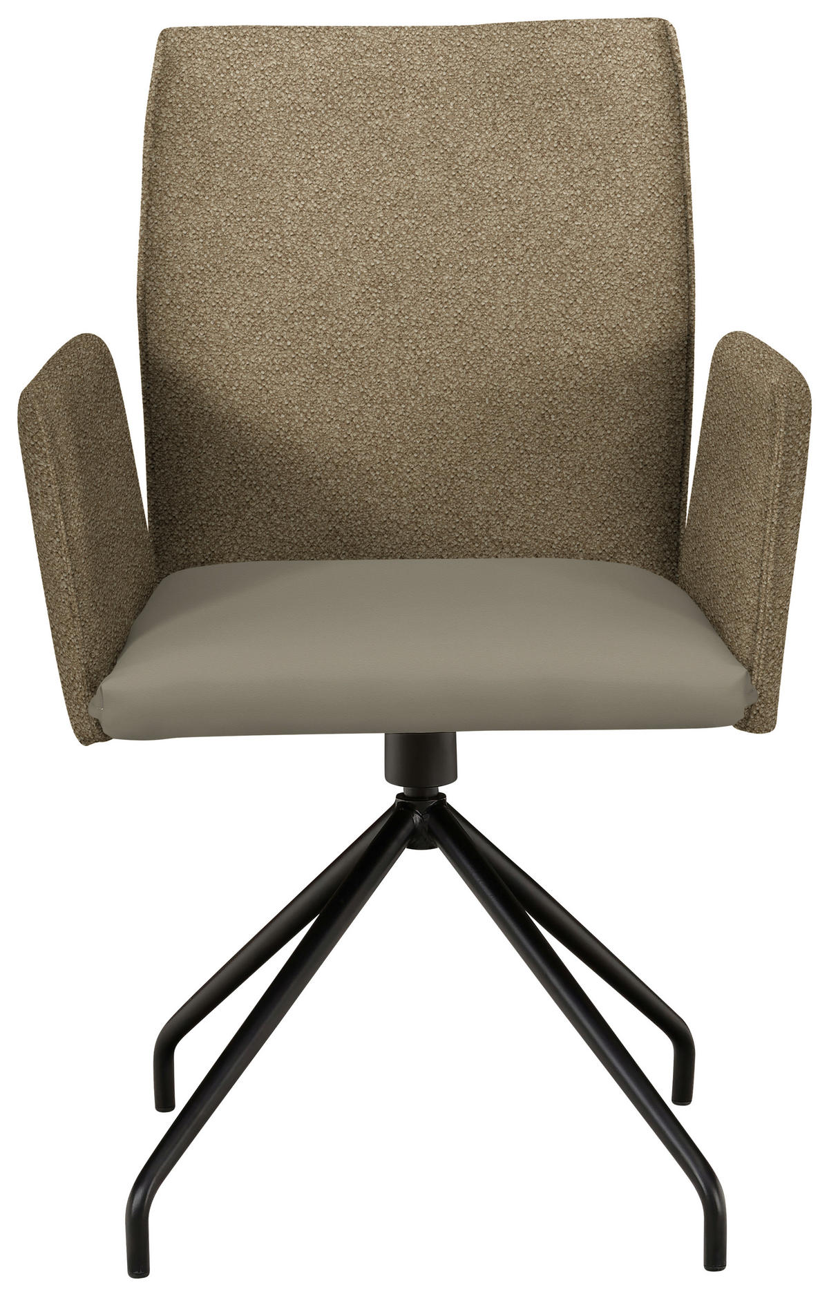 ARMLEHNSTUHL  in Stahl Webstoff, Mikrofaser  - Graubraun/Schwarz, Design, Textil/Metall (60/91/60cm) - Moderano