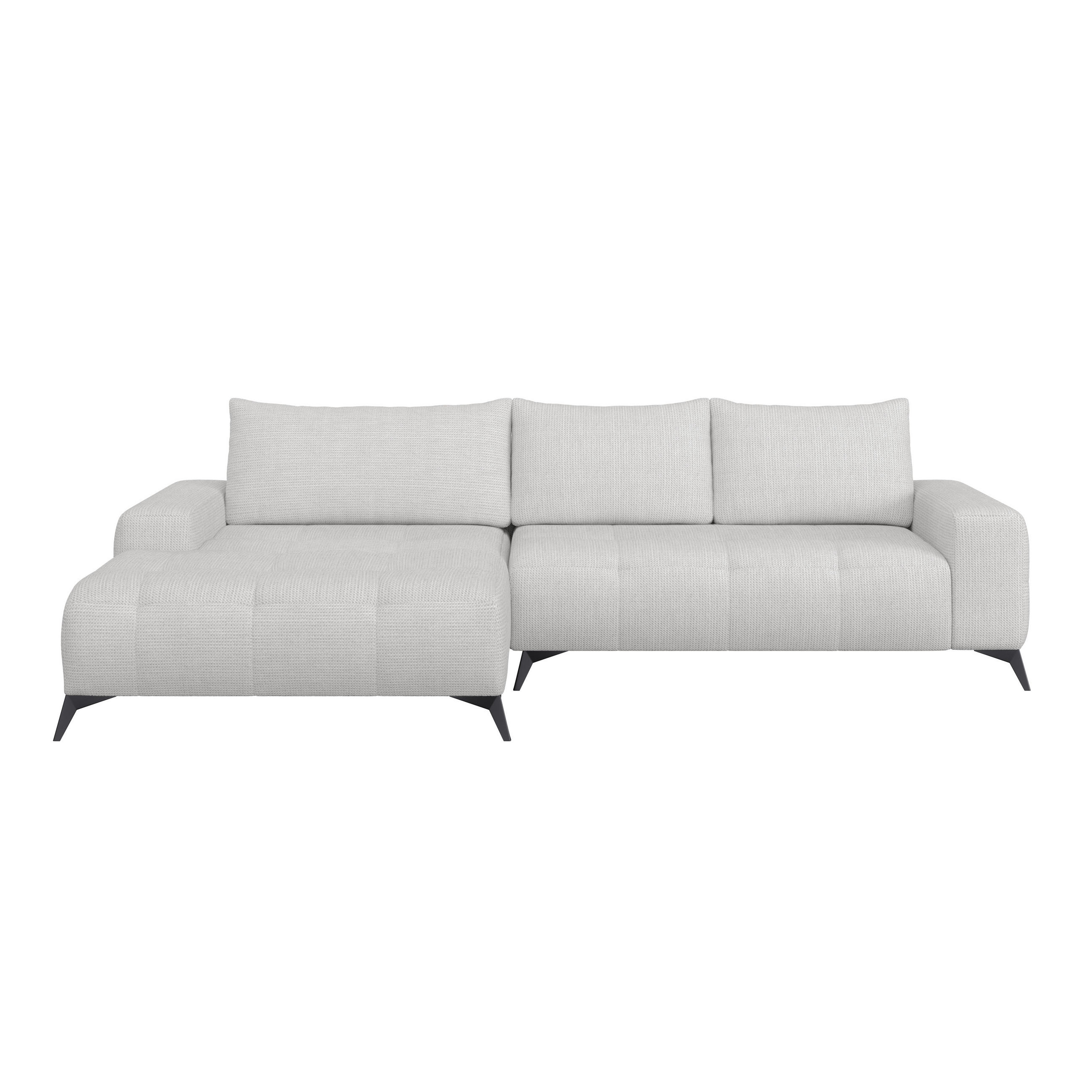 ECKSOFA MAURO Creme Flachgewebe  - Creme/Schwarz, Trend, Textil/Metall (175/290cm) - MID.YOU