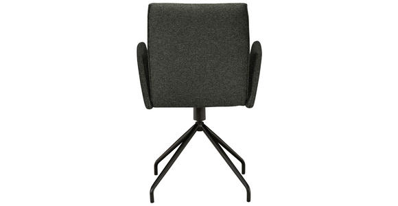 ARMLEHNSTUHL  , Typenauswahl, Sitzfläche 360° drehbar  , Webstoff, Mikrofaser  ,  - Anthrazit/Schwarz, Design, Textil/Metall (60/91/60cm) - Moderano