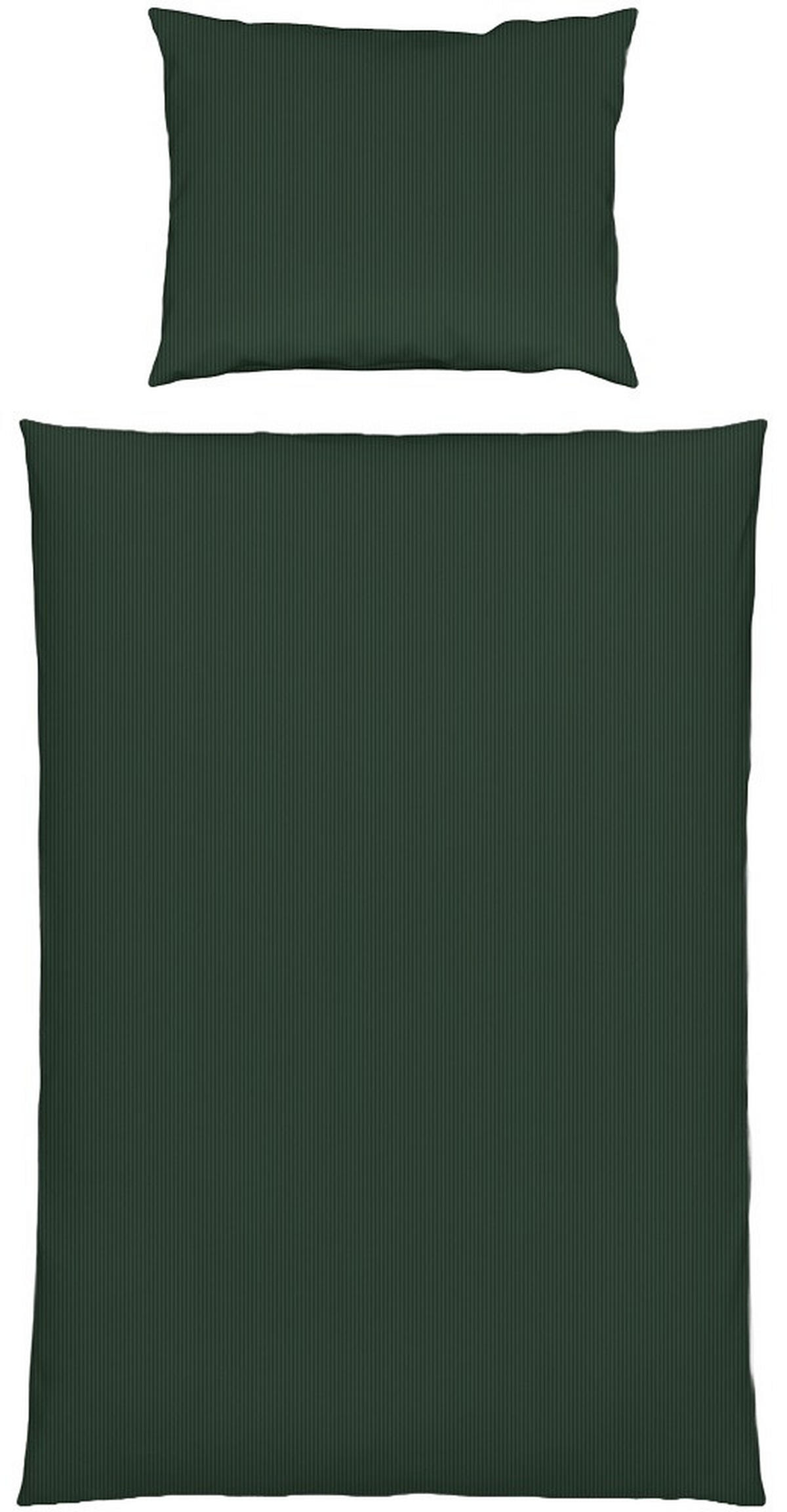 BETTWÄSCHESET Damast 160/210 cm  65 cm/100 cm  - Waldgrün, Basics, Textil (160/210cm) - Dieter Knoll