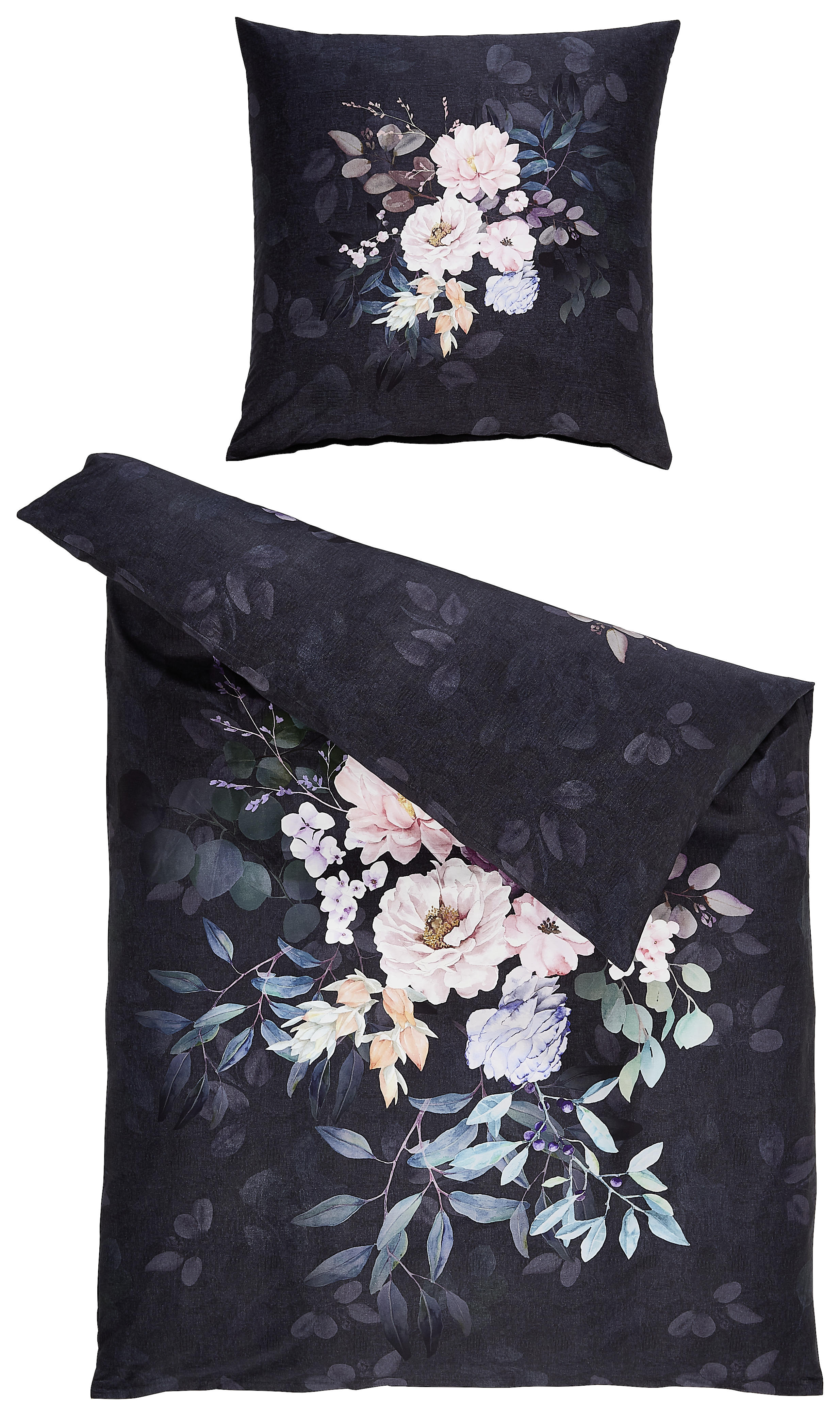 BETTWÄSCHE Flower Dream Makosatin  - Multicolor, Natur, Textil (135/200cm) - Estella