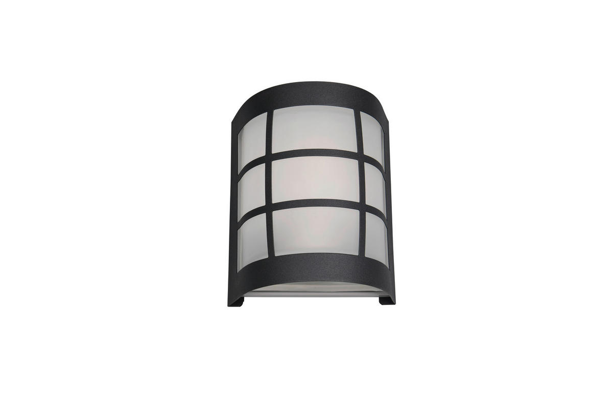 AUßENWANDLEUCHTE 14/10,5/16,5 cm   - Schwarz/Weiß, Design, Glas/Metall (14/10,5/16,5cm)
