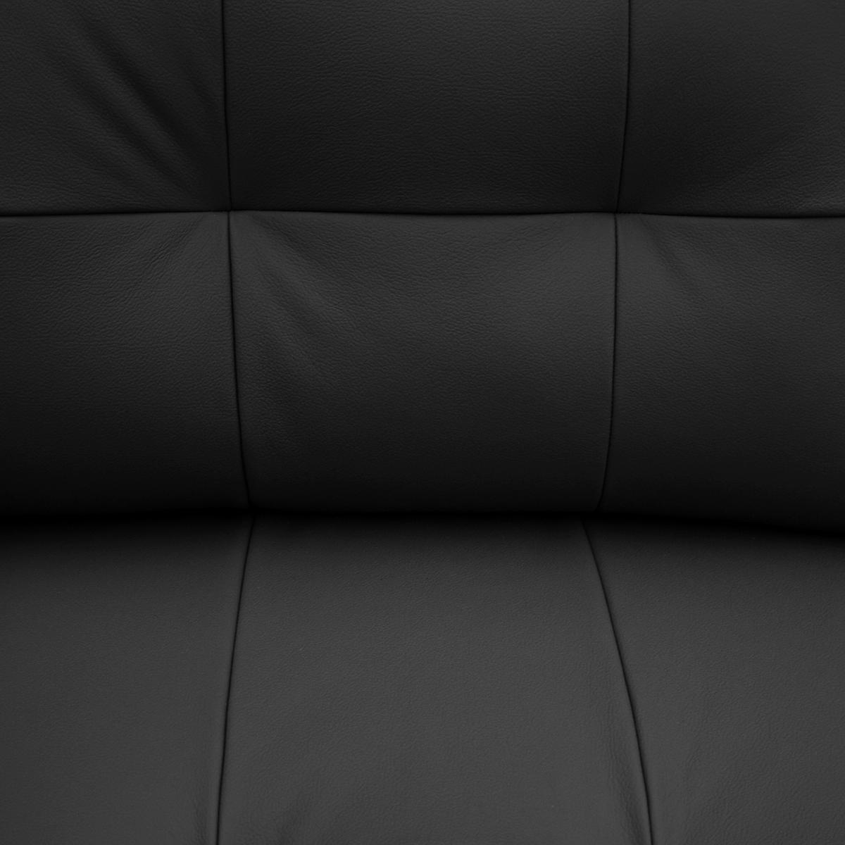 ECKSOFA in Lederlook Echtleder Schwarz  - Buchefarben/Schwarz, Design, Leder/Holz (238/168cm) - Livetastic