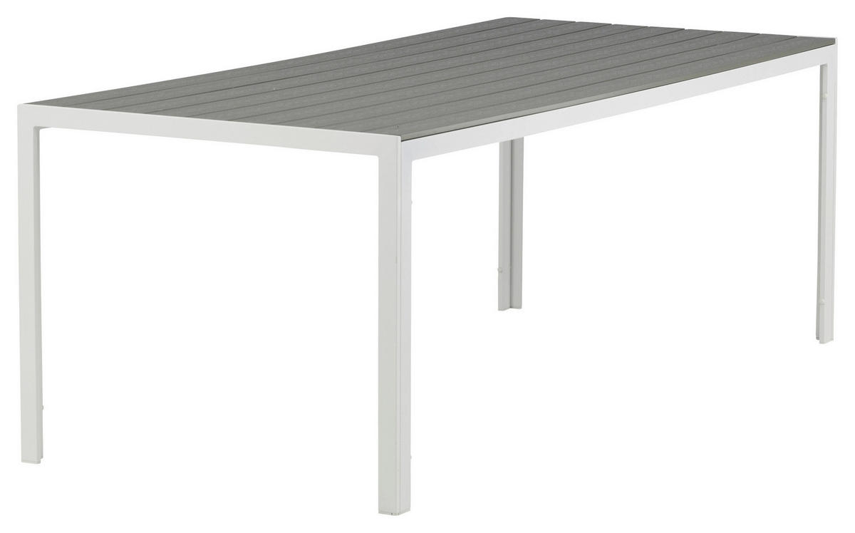 GARTENTISCH 205/90/75 cm Metall rechteckig  - Weiß/Grau, KONVENTIONELL, Metall (205/90/75cm) - Gardenson