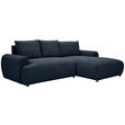 ECKSOFA Dunkelblau Webstoff  - Schwarz/Dunkelblau, MODERN, Kunststoff/Textil (265/175cm) - Carryhome