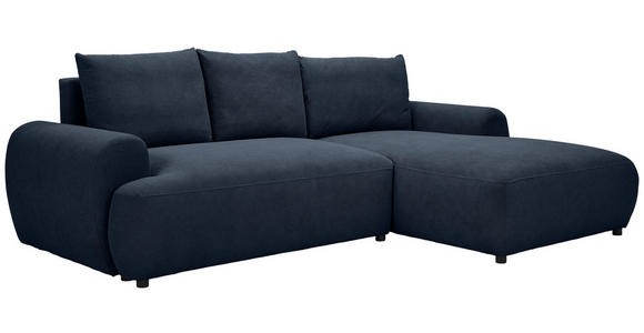 ECKSOFA Dunkelblau Webstoff  - Schwarz/Dunkelblau, MODERN, Kunststoff/Textil (265/175cm) - Carryhome