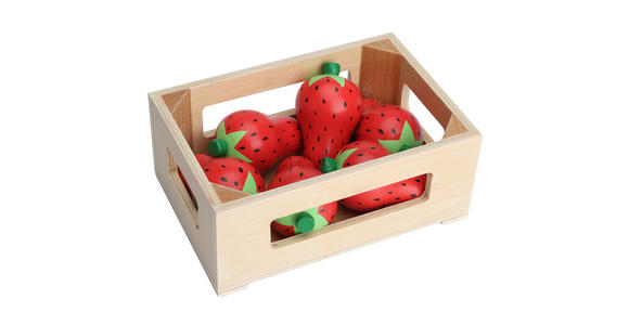 KAUFLADENZUBEHÖR Erdbeeren  - Eichefarben/Rot, Basics, Holz (13,4/5/9cm) - My Baby Lou