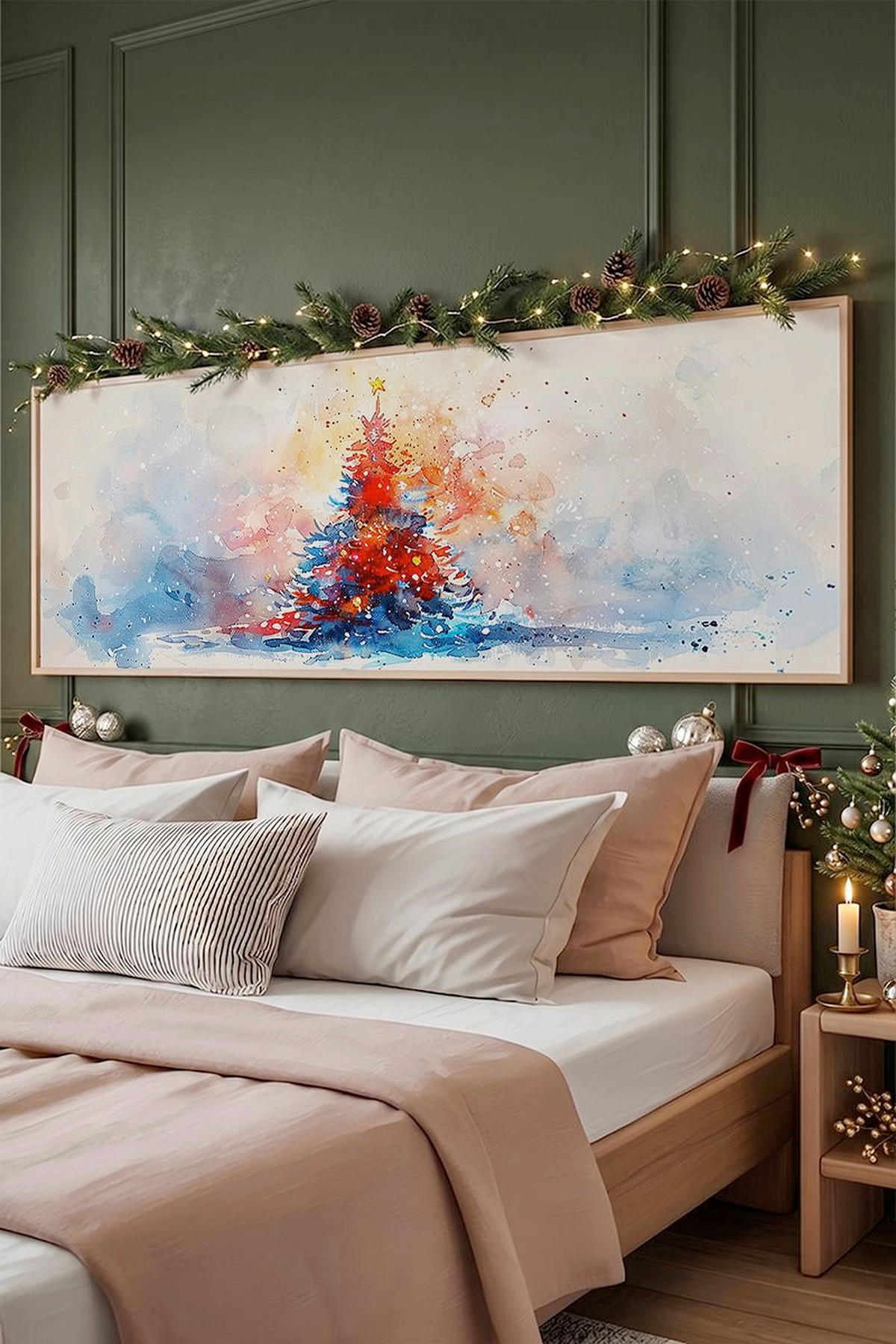 LEINWANDBILD Multicolor 120/50 cm  - Beige/Multicolor, Basics, Holz (120/50cm) - X-Mas