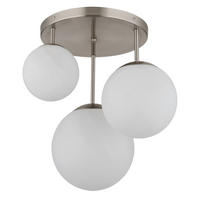DECKENLEUCHTE KOP 45/44 cm   - Opal/Nickelfarben, Basics, Glas/Metall (45/44cm)