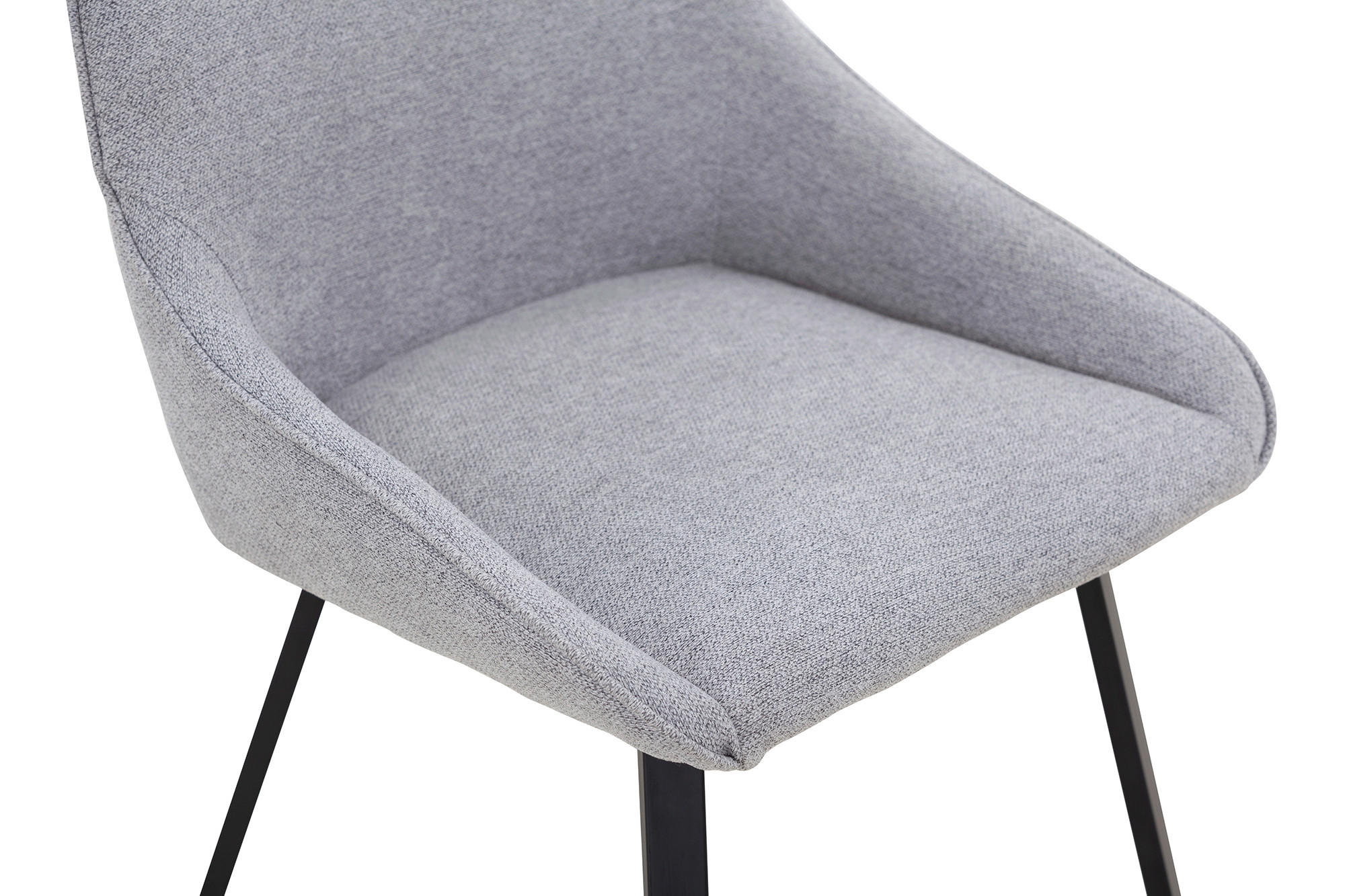 STUHL-SET 2 Stück  in Struktur Textil  - Schwarz/Grau, MODERN, Textil/Metall (51/87/47cm) - Livetastic