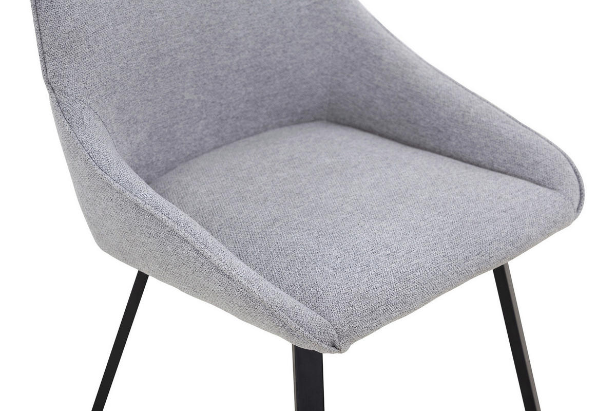 SADA STOLIČIEK 2 kus - čierna/sivá, Modern, kov/textil (51/87/47cm) - Livetastic