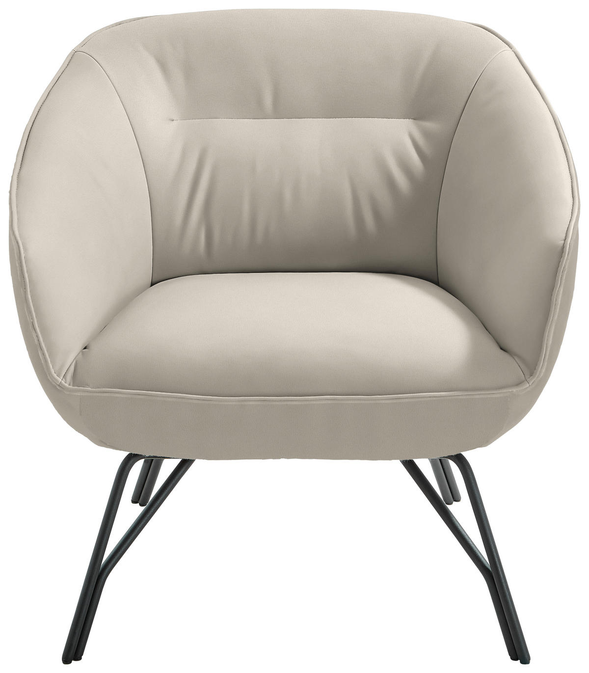COCKTAILSESSEL - Ecru/Anthrazit, Design, Leder/Metall (76/80/73cm) - Joop!