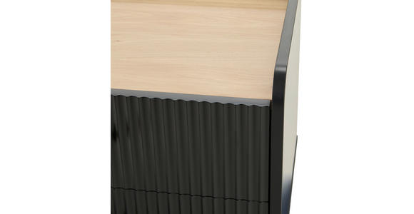 NACHTKÄSTCHEN in Schwarz, Eichefarben  - Eichefarben/Goldfarben, Design, Holzwerkstoff/Metall (50/54/40cm) - Xora
