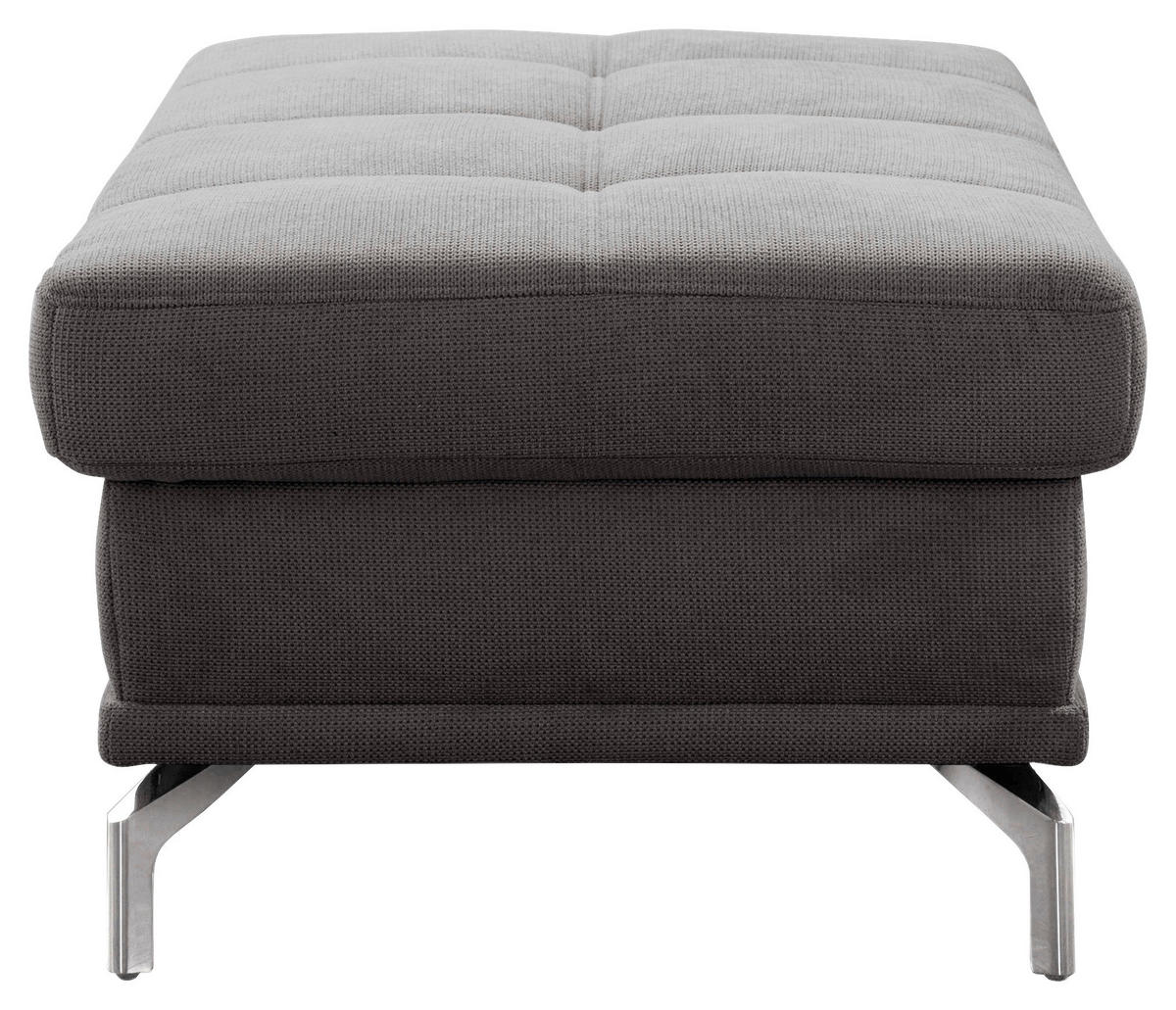HOCKER in Textil Grau  - Silberfarben/Grau, Konventionell, Textil/Metall (133/47/72cm) - Sit & More