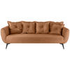 3-SITZER-SOFA  in Lederlook Cognac  - Cognac/Schwarz, MODERN, Textil/Metall (236/94/103cm) - Livetastic