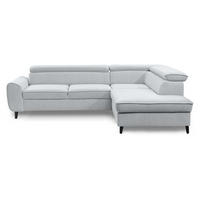 KUTNA GARNITURA tekstil  siva   - siva/crna, Moderno, tekstil/drvo (250/200cm) - Hom`in