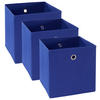 FALTBOX 3er Set - Blau/Silberfarben, Design, Karton/Textil (32/32/32cm) - Carryhome