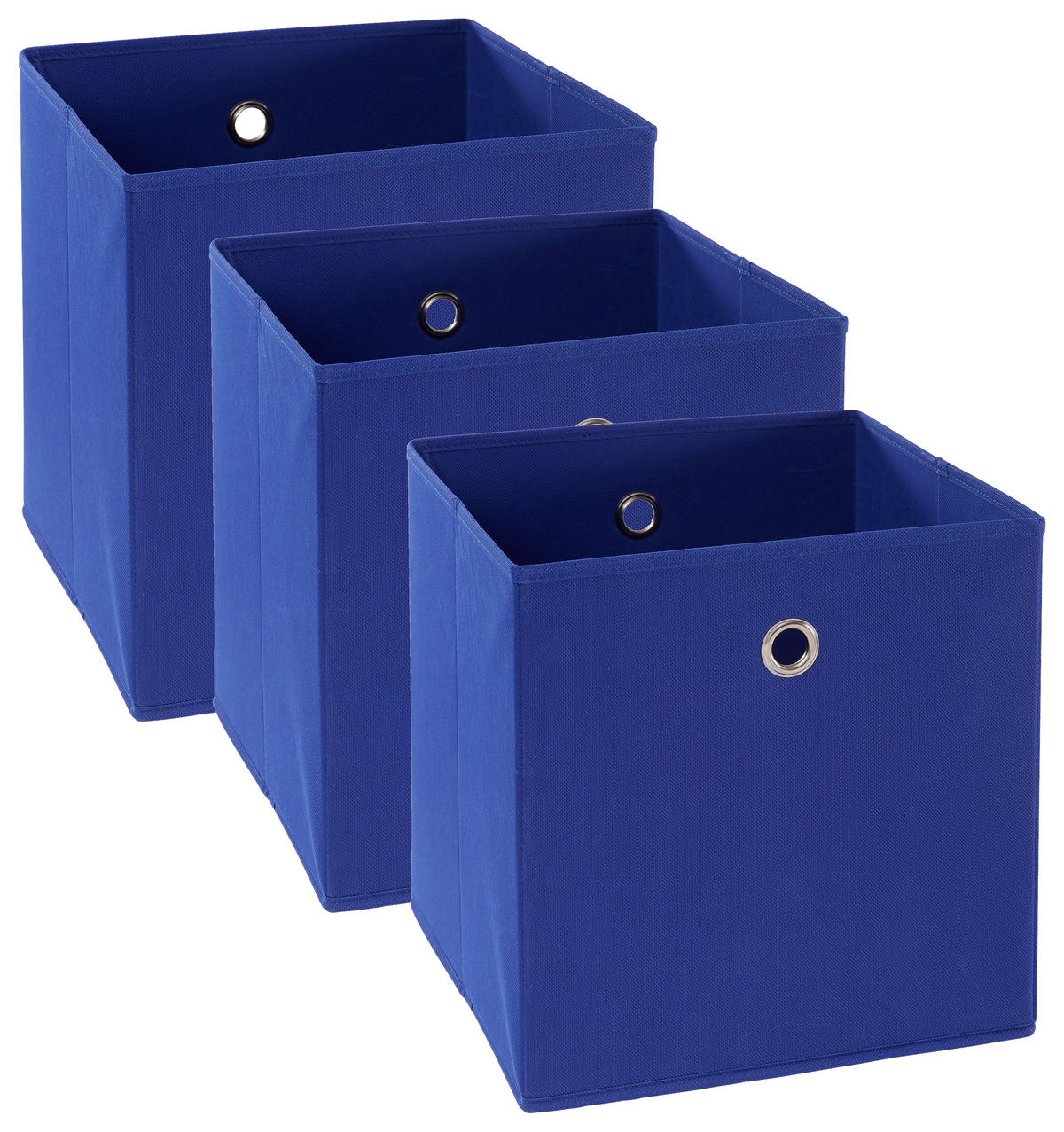 FALTBOX 3er Set - Blau/Silberfarben, Design, Karton/Textil (32/32/32cm) - Carryhome
